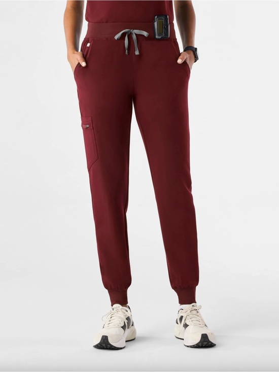 Figs Pants - FIGS Women’s Zamora Jogger Scrub Pant Burgundy Size M/P